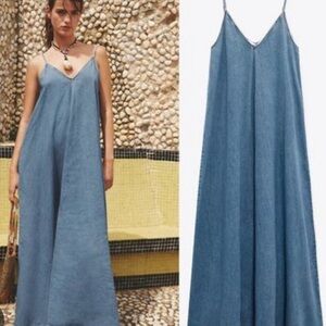 Zara Denim Maxi Dress size L